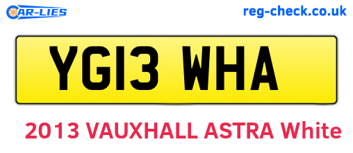 YG13WHA are the vehicle registration plates.