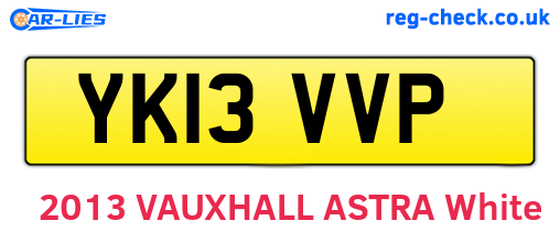 YK13VVP are the vehicle registration plates.