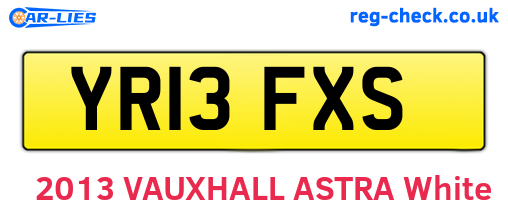 YR13FXS are the vehicle registration plates.