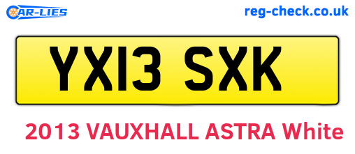 YX13SXK are the vehicle registration plates.