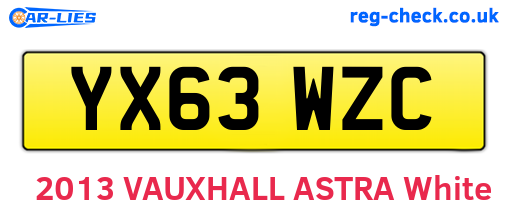 YX63WZC are the vehicle registration plates.