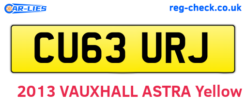 CU63URJ are the vehicle registration plates.