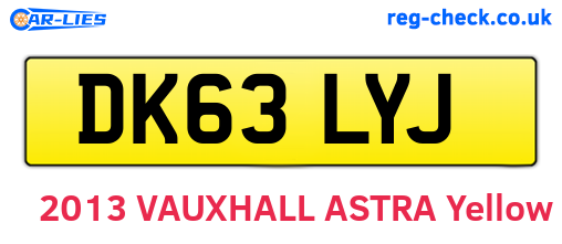 DK63LYJ are the vehicle registration plates.