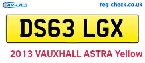 DS63LGX are the vehicle registration plates.