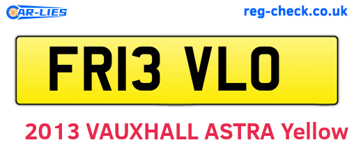 FR13VLO are the vehicle registration plates.