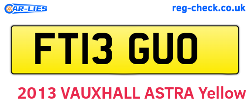 FT13GUO are the vehicle registration plates.