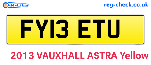 FY13ETU are the vehicle registration plates.