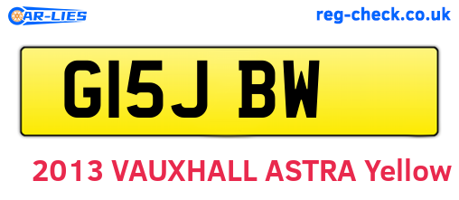 G15JBW are the vehicle registration plates.