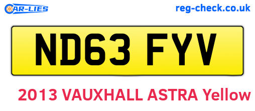 ND63FYV are the vehicle registration plates.