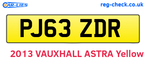 PJ63ZDR are the vehicle registration plates.