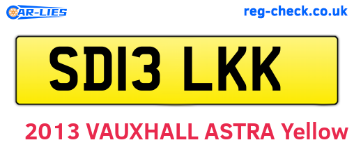 SD13LKK are the vehicle registration plates.