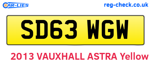 SD63WGW are the vehicle registration plates.