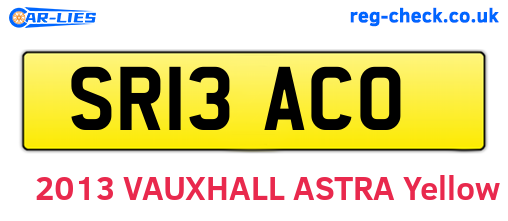 SR13ACO are the vehicle registration plates.