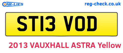 ST13VOD are the vehicle registration plates.