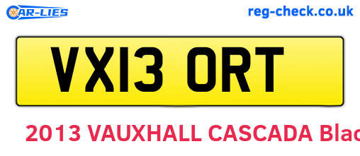 VX13ORT are the vehicle registration plates.