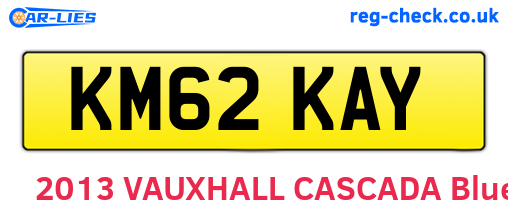 KM62KAY are the vehicle registration plates.