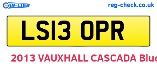 LS13OPR are the vehicle registration plates.