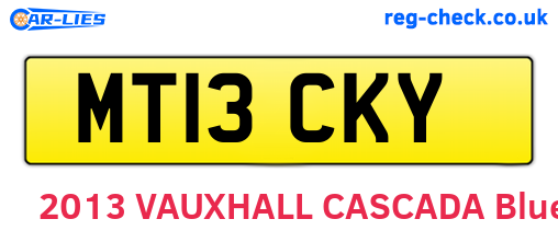 MT13CKY are the vehicle registration plates.