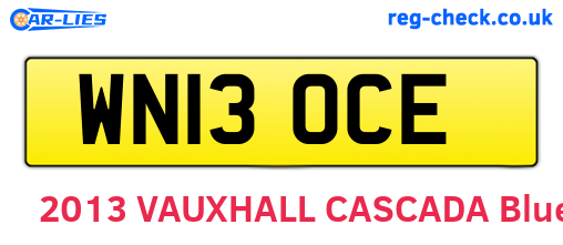 WN13OCE are the vehicle registration plates.