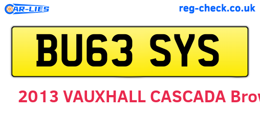 BU63SYS are the vehicle registration plates.