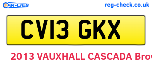 CV13GKX are the vehicle registration plates.