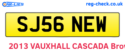 SJ56NEW are the vehicle registration plates.