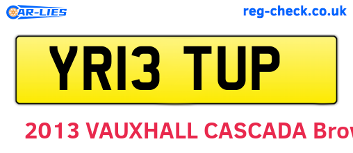 YR13TUP are the vehicle registration plates.