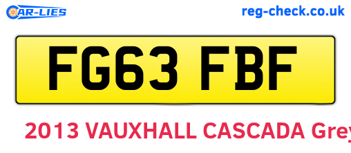 FG63FBF are the vehicle registration plates.
