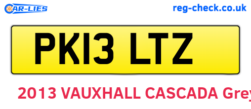 PK13LTZ are the vehicle registration plates.
