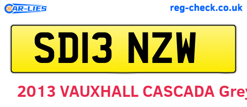 SD13NZW are the vehicle registration plates.