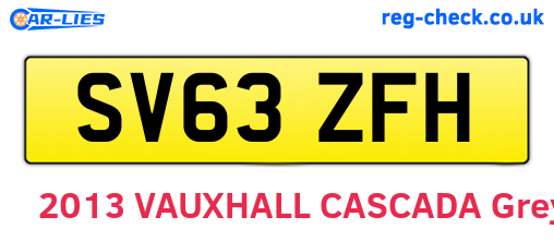 SV63ZFH are the vehicle registration plates.