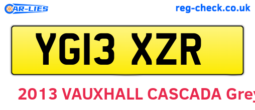 YG13XZR are the vehicle registration plates.