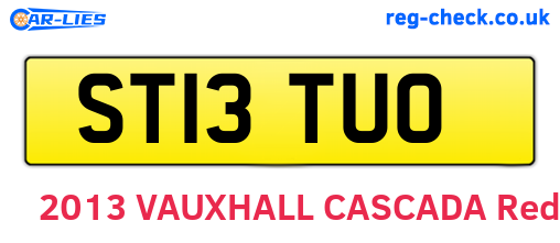 ST13TUO are the vehicle registration plates.