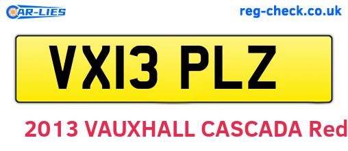 VX13PLZ are the vehicle registration plates.