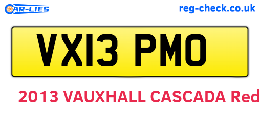 VX13PMO are the vehicle registration plates.