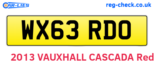 WX63RDO are the vehicle registration plates.