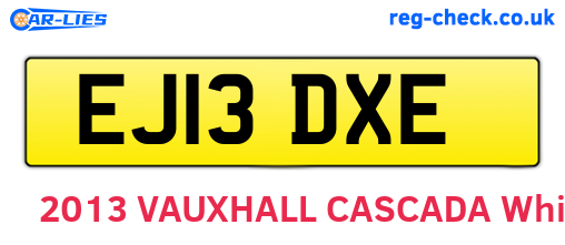 EJ13DXE are the vehicle registration plates.