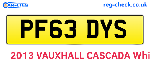 PF63DYS are the vehicle registration plates.