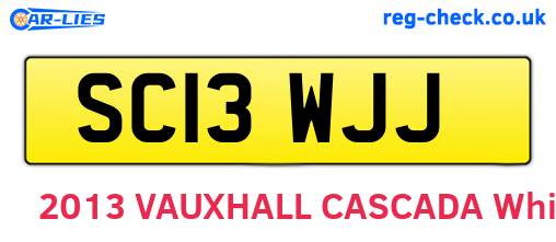 SC13WJJ are the vehicle registration plates.