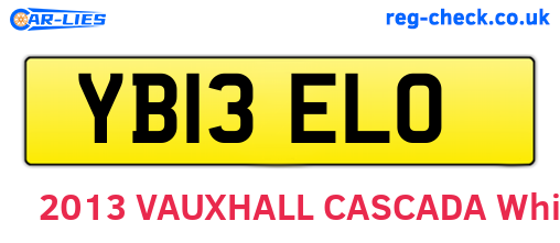 YB13ELO are the vehicle registration plates.