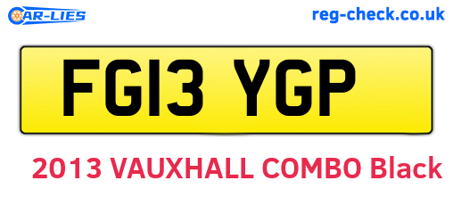 FG13YGP are the vehicle registration plates.