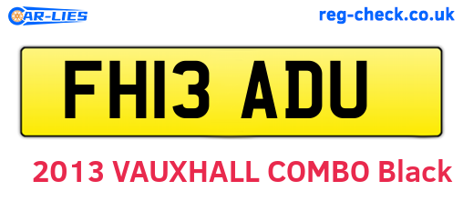 FH13ADU are the vehicle registration plates.