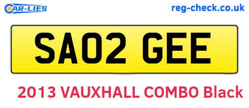 SA02GEE are the vehicle registration plates.
