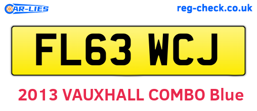FL63WCJ are the vehicle registration plates.
