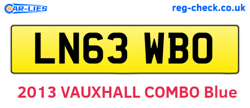 LN63WBO are the vehicle registration plates.