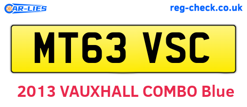 MT63VSC are the vehicle registration plates.