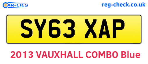 SY63XAP are the vehicle registration plates.