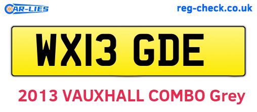 WX13GDE are the vehicle registration plates.