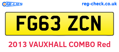 FG63ZCN are the vehicle registration plates.