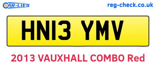 HN13YMV are the vehicle registration plates.